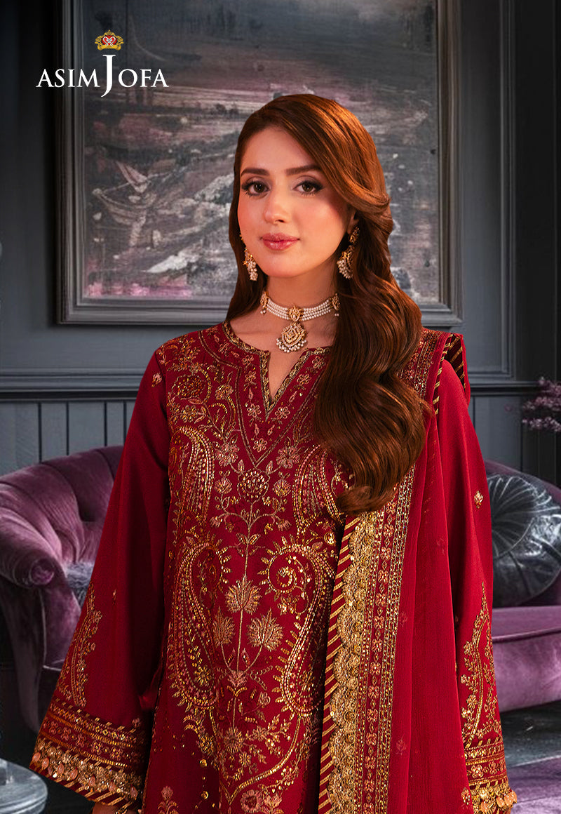 AJKK-19 EMBROIDERED TWISTED SILK 3 PCS